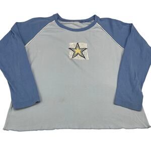 VTG Y2K Baby Blue Raglan 3/4 Sleeve T-Shirt, Size M